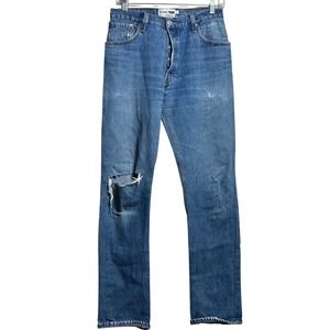 RE/DONE‎ Levis The Crawford Distressed Straight Leg Jeans Blue 26 High Rise